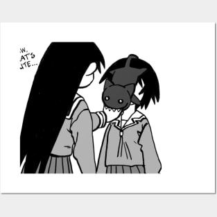 I draw that panel of sakaki and cat face kagura / azumanga daioh Posters and Art